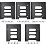 TRIXES Pack of 5 Black Metal Internal Mounting Kit for 2.5 Inch SSD Laptop Drives & 3.5 Inch Hard Disk Drives - Bracket for Hard Drive - High Performance Mounting Replacement for Hard Drive