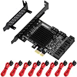 MZHOU PCIe SATA Card 8 Port, with 8 SATA Cables and Low Profile Bracket, 6Gbps SATA 3.0 PCIe Card,Support 8 SATA 3.0 Devices, Buid,Support 6 SATA 3.0 Devices, Built-in Adapter Converter for Desktop PC …