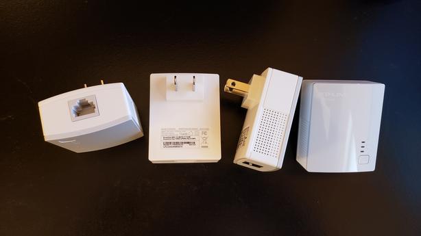 Four TP-Link AV500/600 Powerline Ethernet Adapters