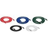AmazonBasics Snagless RJ45 Cat-6 Ethernet Patch Internet Cable - Pack of 5-10-Foot, Black/Red/Blue/White/Green