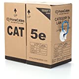 PrimeCables® Cat5e 24AWG Solid CCA UTP Solid Bulk Cable, in-Wall Rated (CL2), 1000ft - Blue